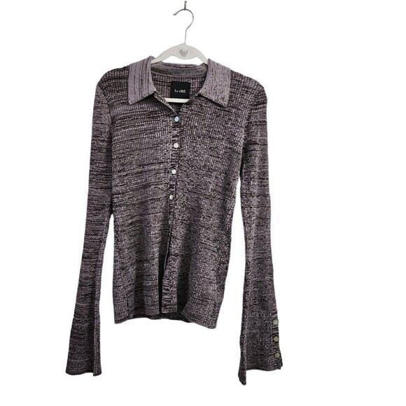 Bandier x Le Ore Rimini Cardigan Large Collared Button-Up‎ Sweater NWOT - Picture 1 of 12